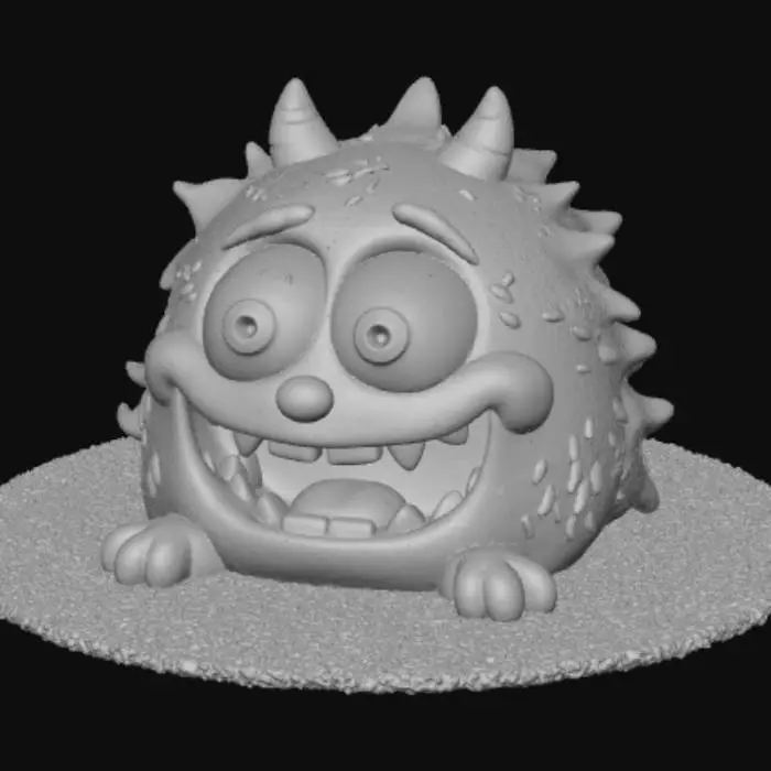 3D model for Low detail, flat, rug, with embossed, cartoon, monster face, #Halloween2025#