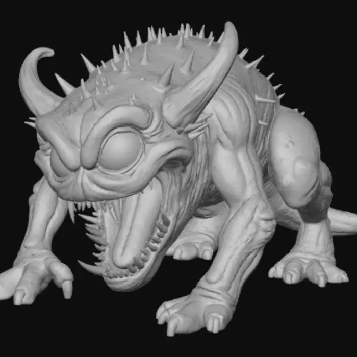 3D model for monster with exaggerated jaw with sharp teeth, #Halloween2025#