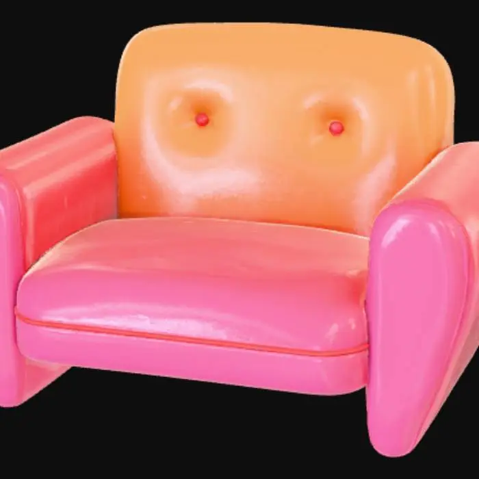 3D model for Anime style piece of furniture, abstract.