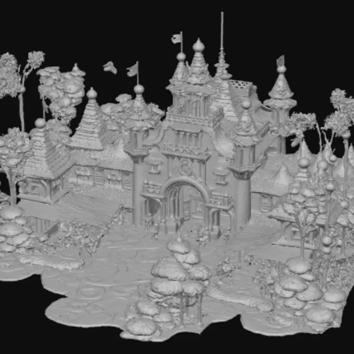 3D model for High detail, extravagant, Fantasy diorama
