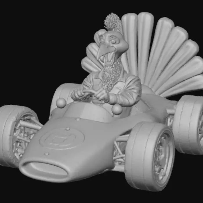 3D model for High detail, turkey driving a sports car, #Thanksgiving#
