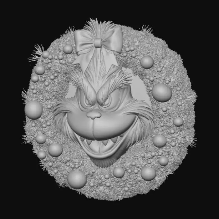 3D model for Extravagant, High Detailed, Grinch wreath