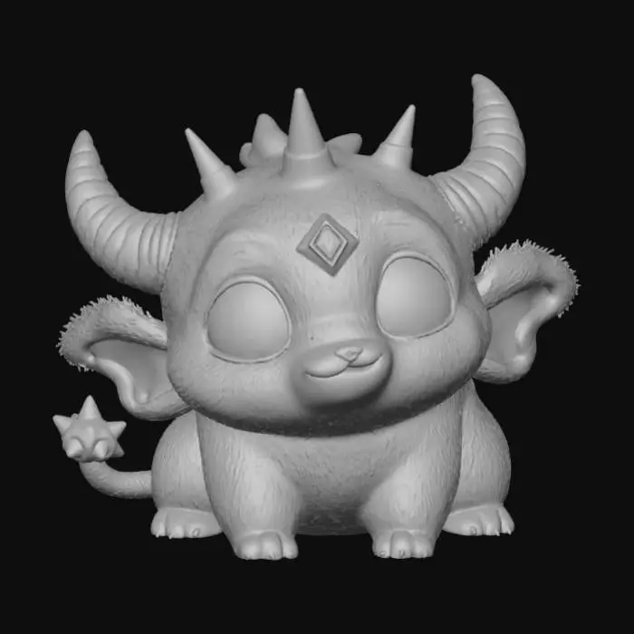 3D model for High detail, legendary, anime, cute, adorable, artifact style Monster.