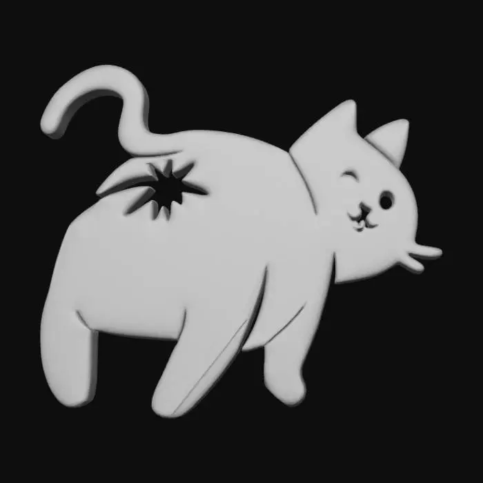 3D model for Playful Cat bag clip