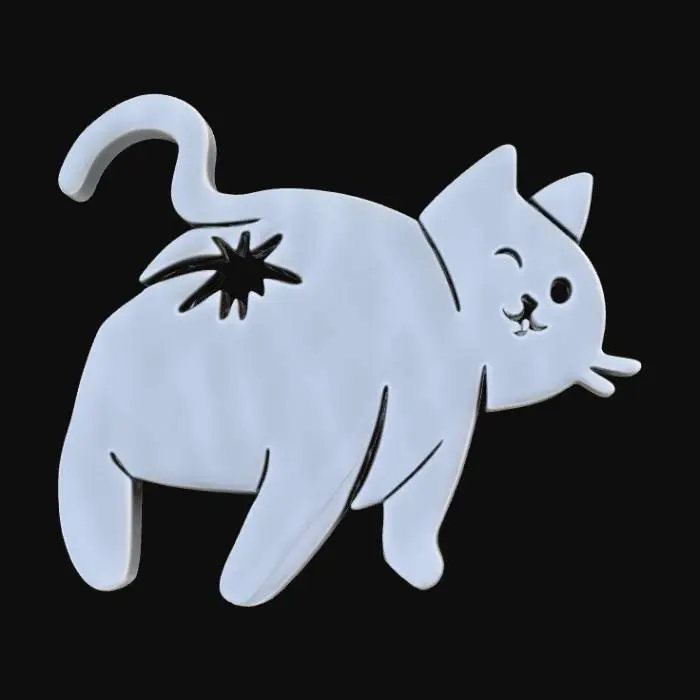 3D model for Playful Cat bag clip