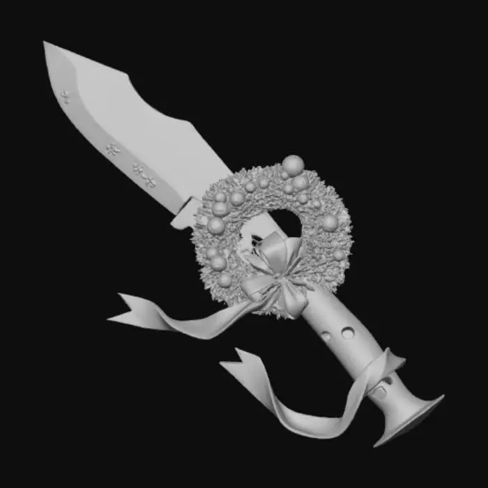 3D model for High detailed, abstract, extravagant, weapon, with Christmas Design.