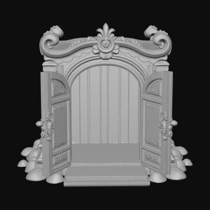 3D model for Open doored per enclosure, large hollow interior, designed like a fantasy wooden stump, #Christmas2025#