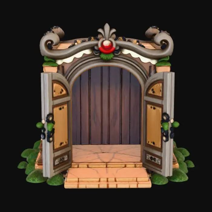 3D model for Open doored per enclosure, large hollow interior, designed like a fantasy wooden stump, #Christmas2025#