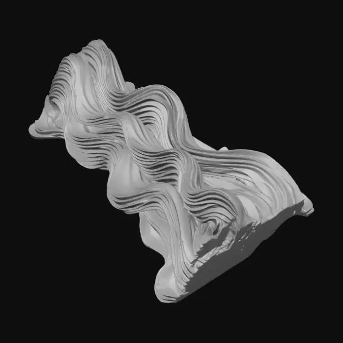 3D model for High detail, abstract, wall art, waves of color.