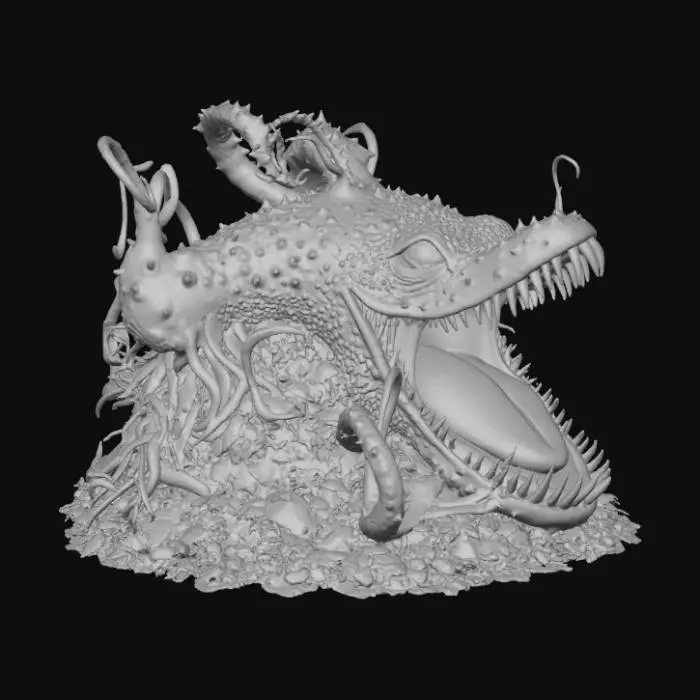 3D model for Abstract detail, massive, man-eatting plant