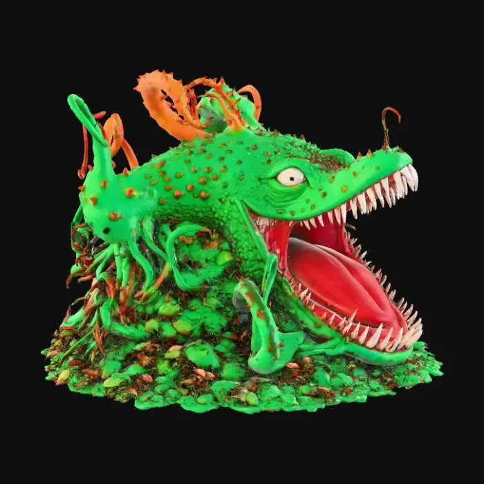 3D model for Abstract detail, massive, man-eatting plant