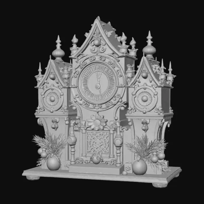 3D model for High detail, christmas, with gothic clockwork design, #Christmas2025#