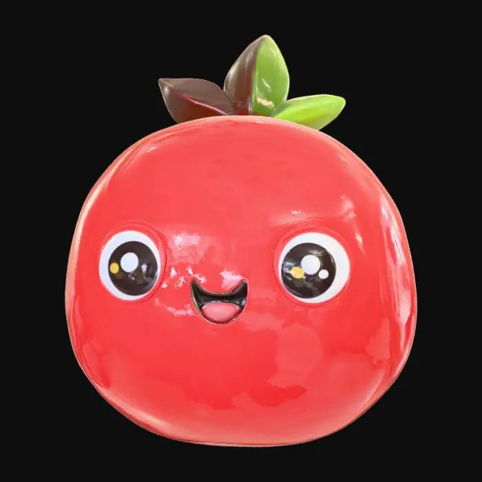 3D model for Simple, smooth surface, Contemplation kawaii fruit.