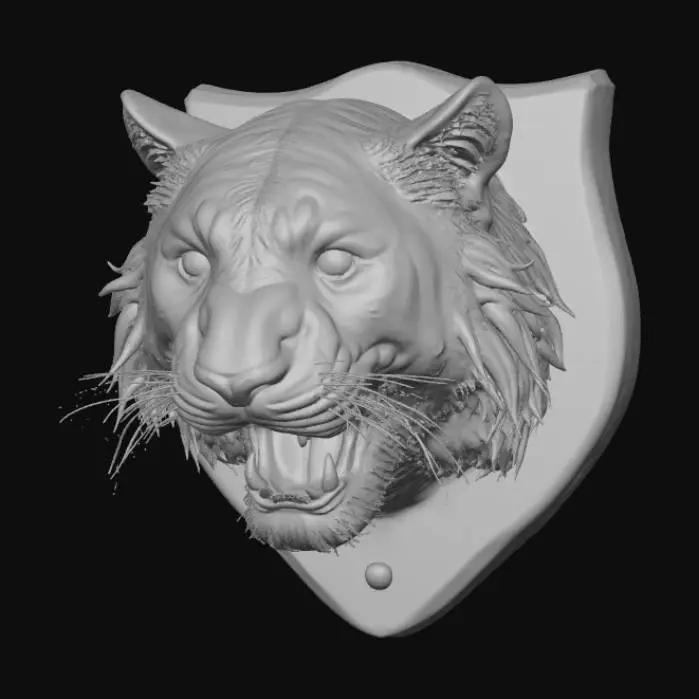 3D model for High detail, wall decor, Mounted Tiger head