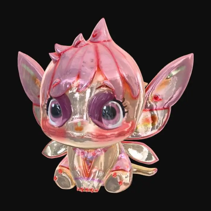 3D model for Smooth, low detail, Chibi Fairy sitting, smooth detail