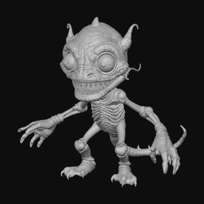 3D model for High deatil, abstract, helpless life form, monster