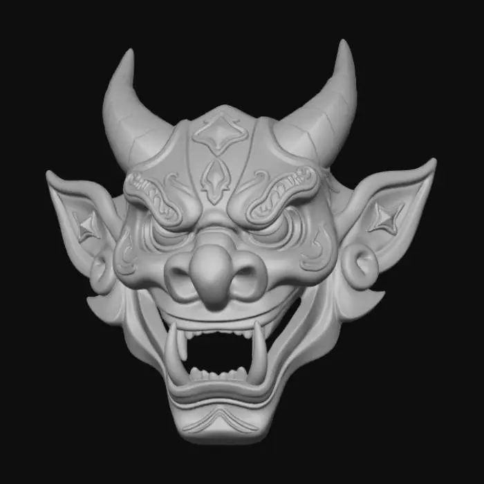3D model for Smooth detail, Demon Oni Mask