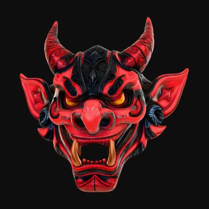 3D model for Smooth detail, Demon Oni Mask