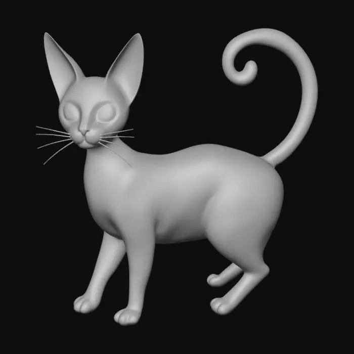 3D model for Abstract, a cat made out of scribbles