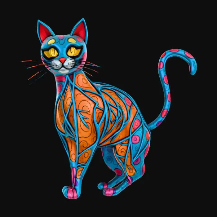 3D model for Abstract, a cat made out of scribbles