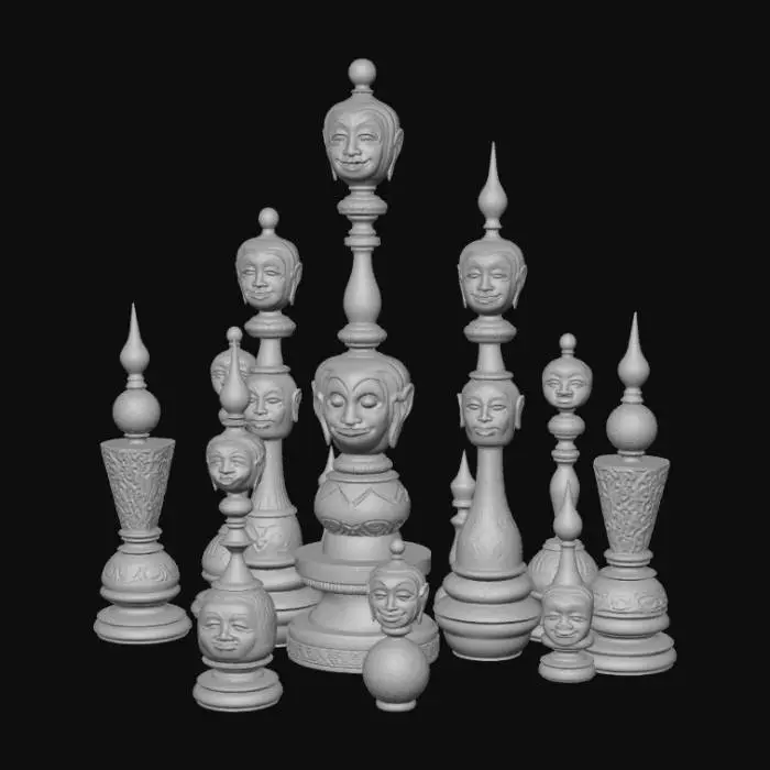 3D model for Smooth detail, multiple mask tower, table decoration