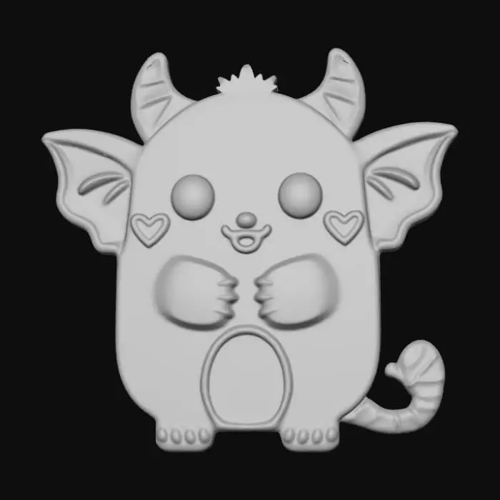 3D model for Kawaii, enamel pin, designed like an monster