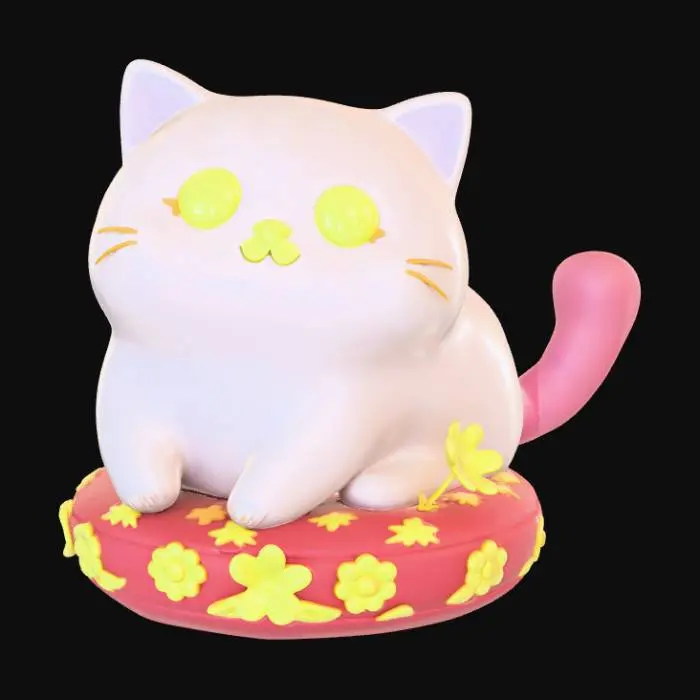 3D model for Smooth detail, kawaii tabletop decoration