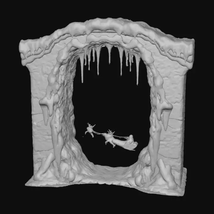 3D model for High deatil, abstract, magical, christmas portal to the north pole