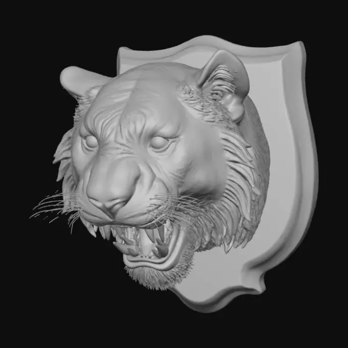3D model for High detail, wall decor, Mounted Tiger head