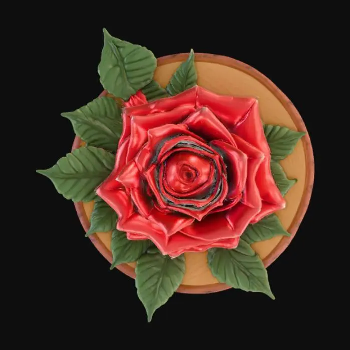3D model for High detail, wall decor, Mounted, high detail, rose head