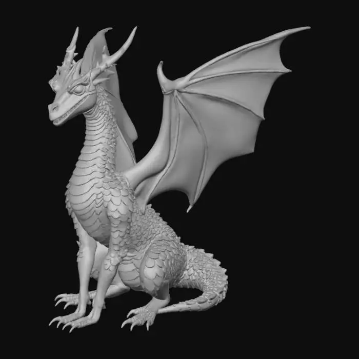 3D model for High detail, abstract, dragon, with high detail, abstract, designed skin