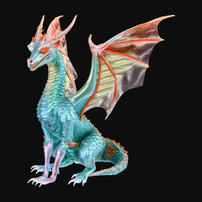 3D model for High detail, abstract, dragon, with high detail, abstract, designed skin