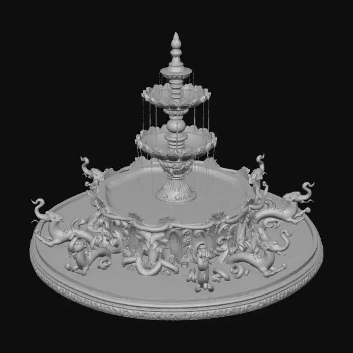 3D model for High detail, extravagant, tabletop bubbly, fantasy decoration, with extravagant fantasy base and backdrop.