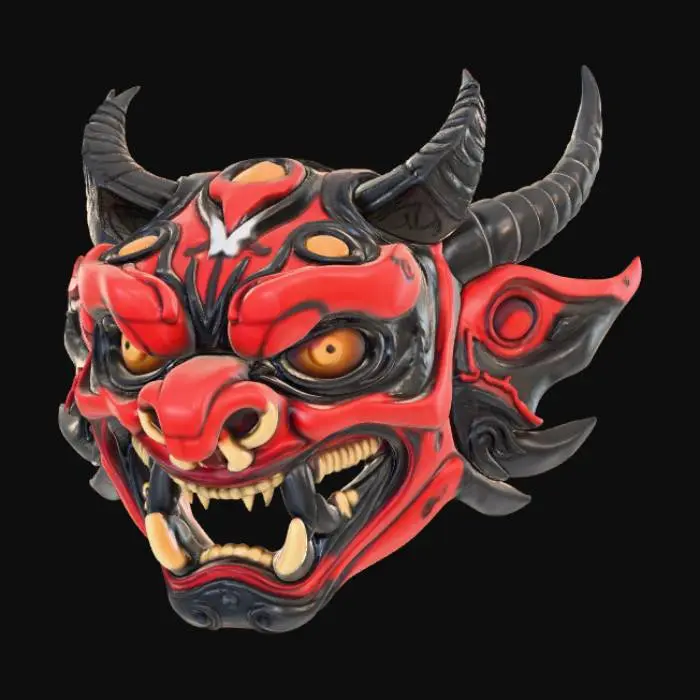 3D model for Smooth detail, Demon Oni Mask