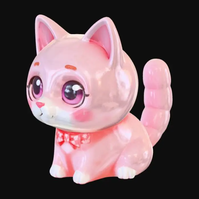 3D model for Smooth detail, kawaii tabletop decoration