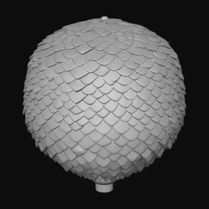 3D model for High detail, dragon scale plate, dragon scales in a staggered form.