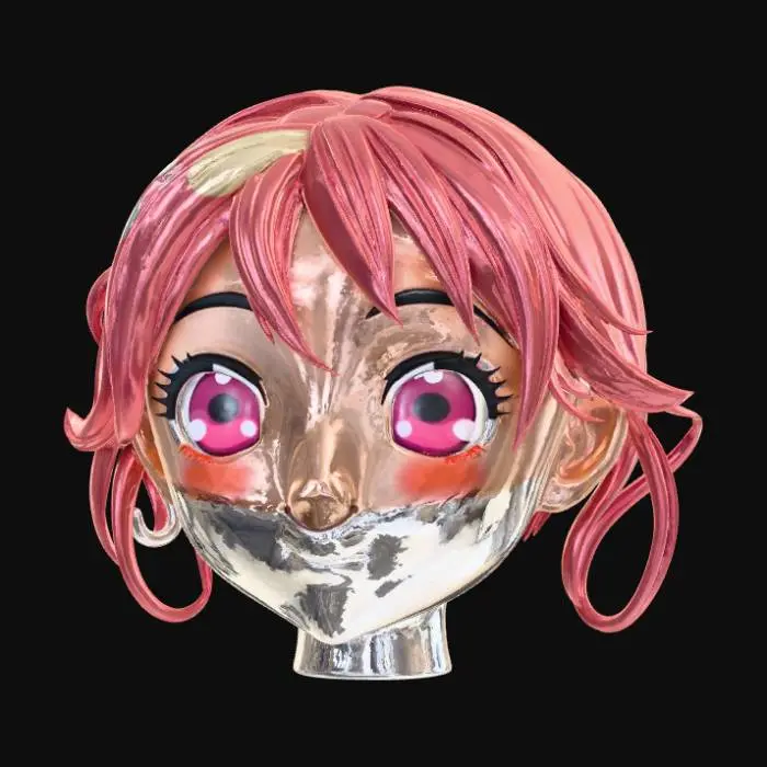 3D model for High detail, bowl, designed like an Anime girls head