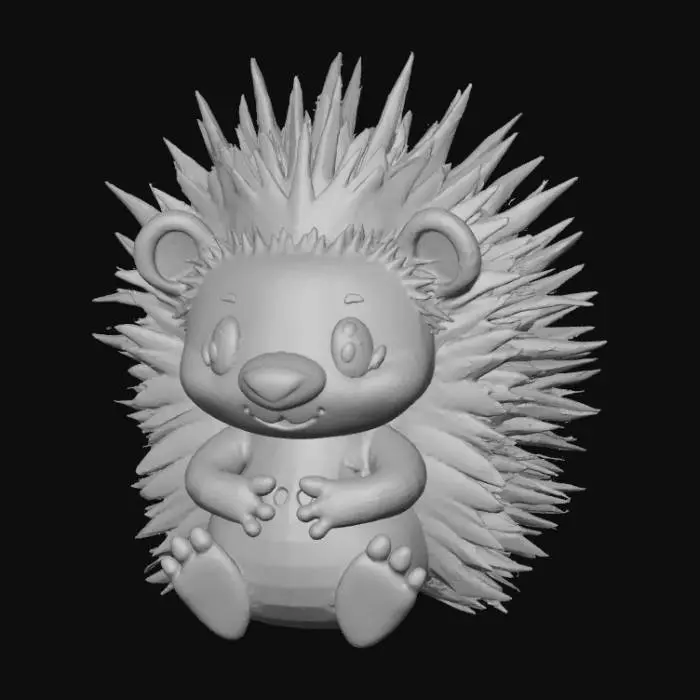 3D model for Smooth, low detail, Chibi porcupine sitting, smooth detail