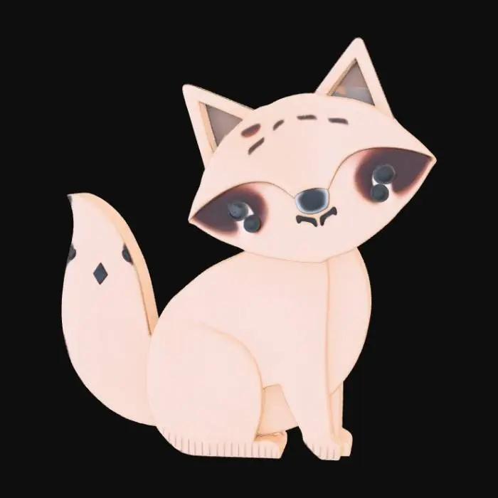 3D model for Low Detail, animal charm, no chain