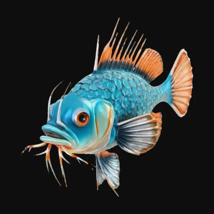 3D model for High detail, anglerfish ornate pendant only, with no chain.