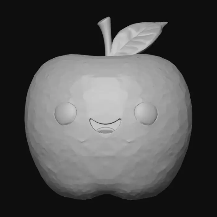 3D model for Simple, smooth surface, Contemplation kawaii fruit.