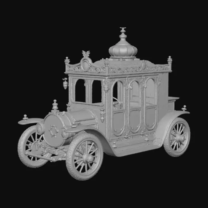 3D model for High detail, gothic, clockwork, extravagant, vehicle