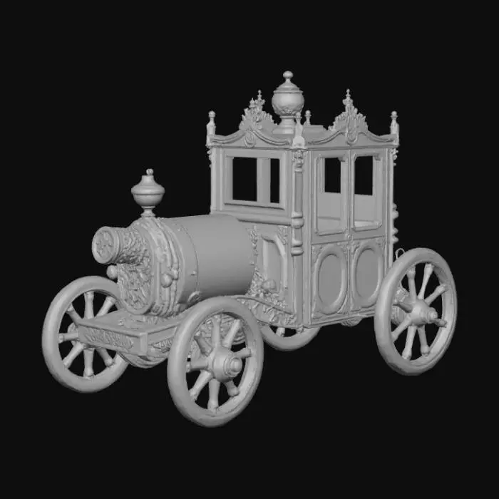 3D model for High detail, gothic, clockwork, extravagant, vehicle