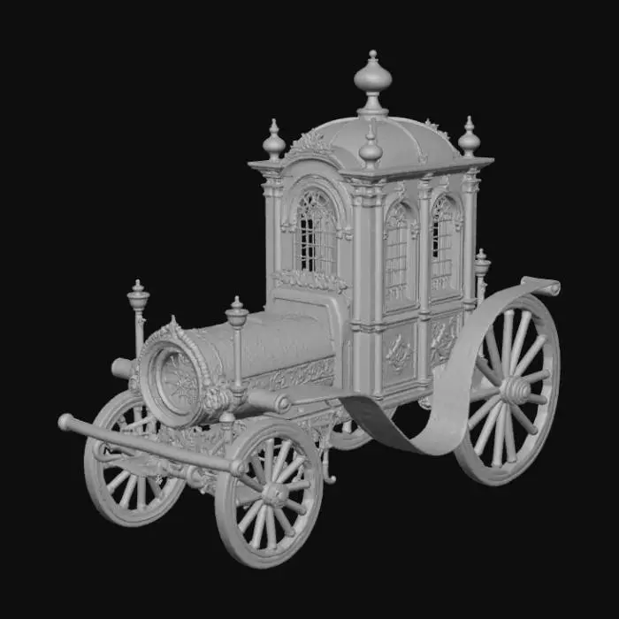 3D model for High detail, gothic, clockwork, extravagant, vehicle
