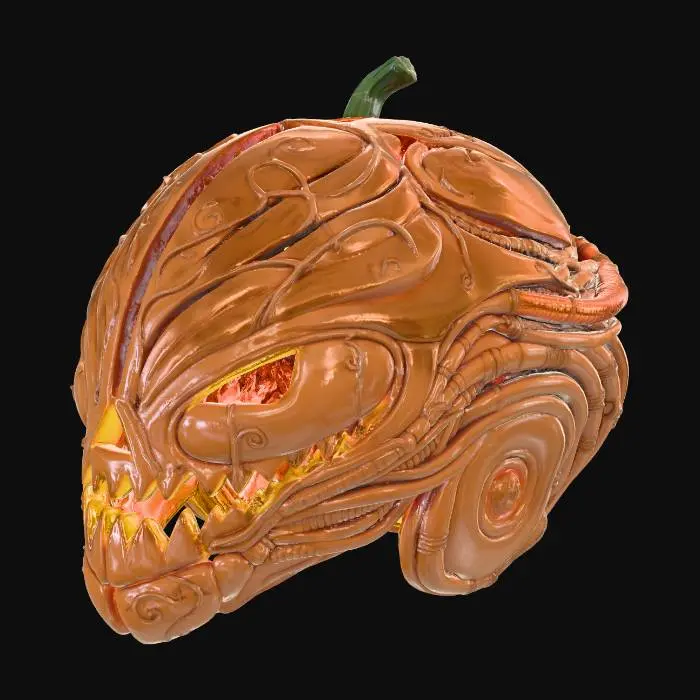 3D model for поєднай цей шолом з гарбузом на хеллоін