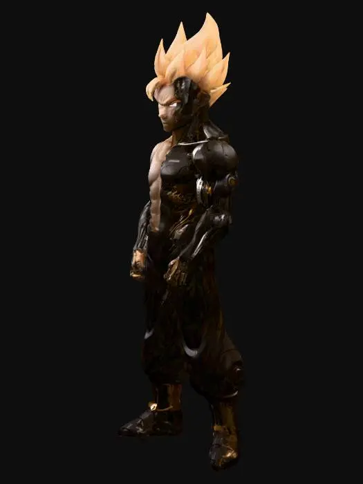 3D model for Goku Cyborg Warrior Transformation