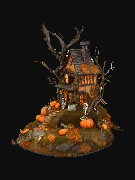 3D model for #Halloween2025#, 
Skeletons Haunted Haven
