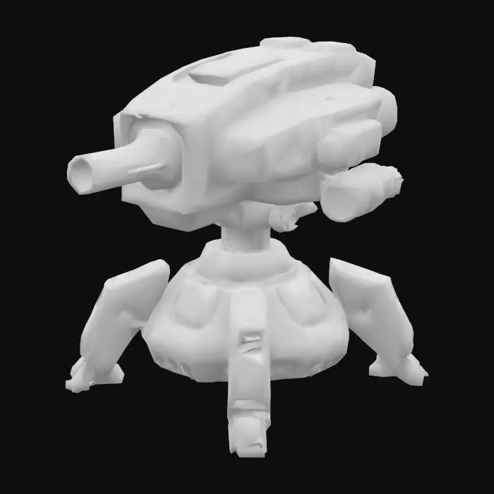3D model for turret that will shoot railgun bullets against monsters