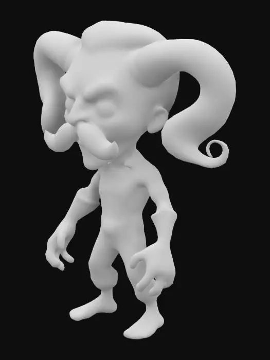 3D model for Horned Moustache Man