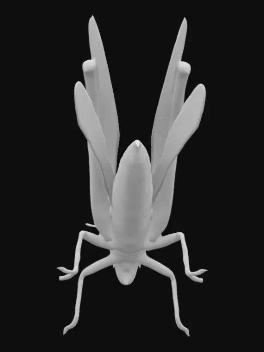 3D model for 生成一个真实蝗虫模型，要求器官眼睛等结构清晰。
